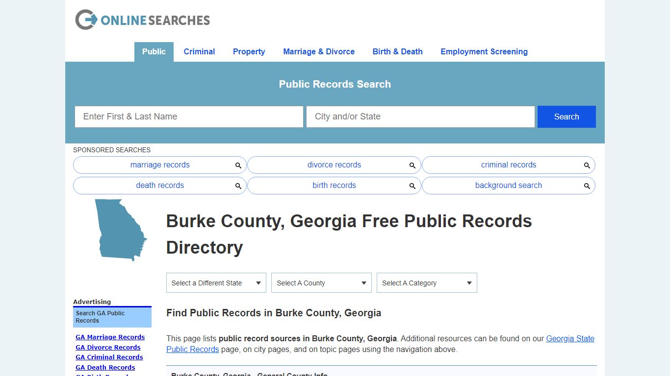 Burke County, Georgia Public Records Directory - OnlineSearches.com